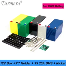 Turmera-오토바이 용접 니켈 포함 배터리 보관함, 12V, 7ah ~ 30ah, 3x7 18650 홀더, 3S 20a, BMS, 납산 사용