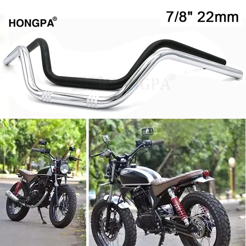 Мотоцикл 22 мм * 700 черный хром Ретро Ручка Руль Бар для Harley Honda Yamaha Sportster Кафе