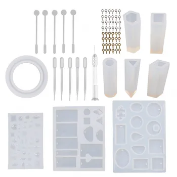 

DIY Jewlry Moulds Bracelet Pendant Epoxy Mold Set Resin Casting Molds and Tools Set 68PCS