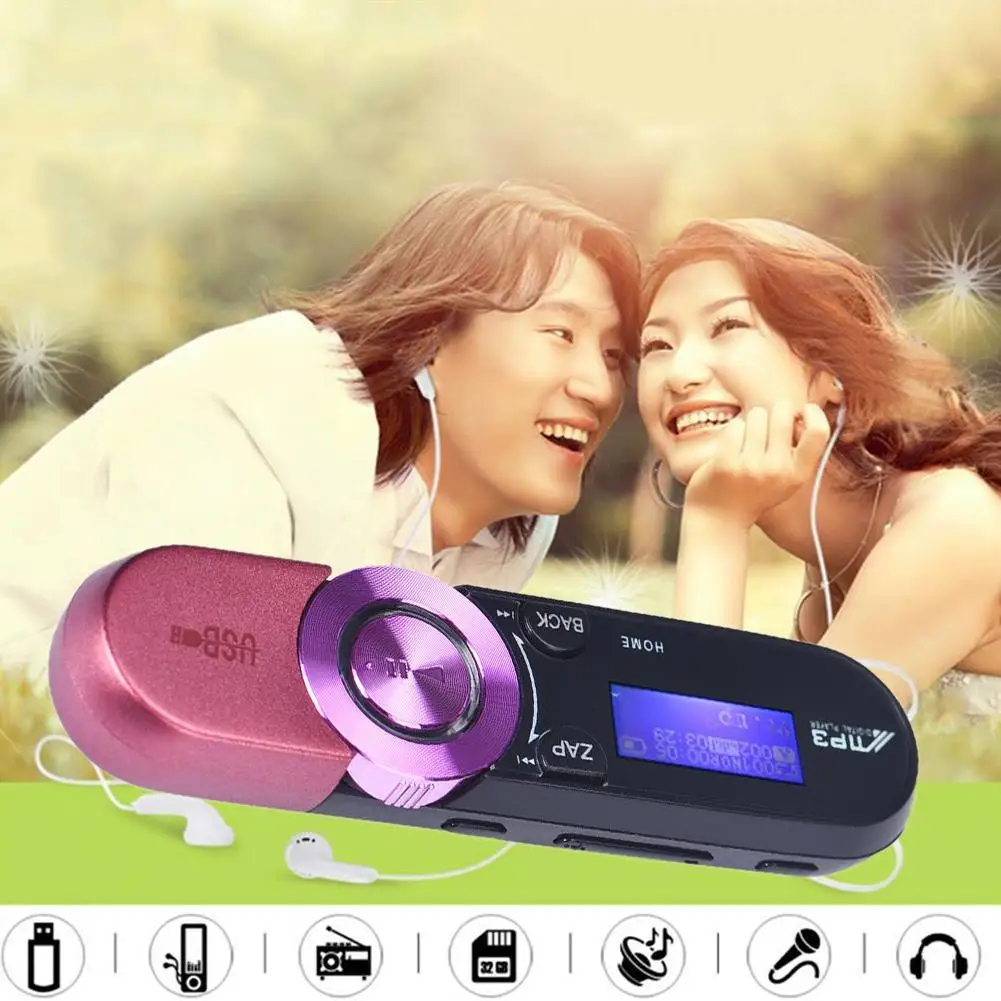 1.1'' Mini MP3 Player 32GB Music Playing With FM Radio Music Player Sporty MP3 Players With Clip Running Players