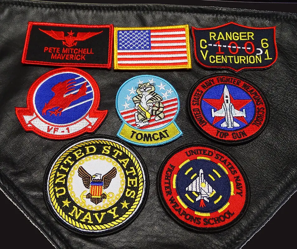 Top Gun Flight Test MAVERICK Ranger Patches Tomcat US Navy seal Fighter  Weapon School Academic Squadron Badge Patches For Jacket