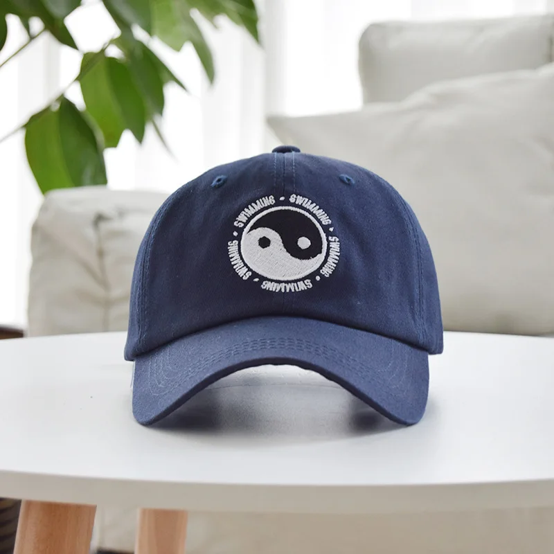 Men Women Baseball Cap Cotton Yin and Yang Gossip Embroidery Mac Miller Dad Hat Unisex Sport Hip Hop Adjustable Sun Caps CP0416 (12)