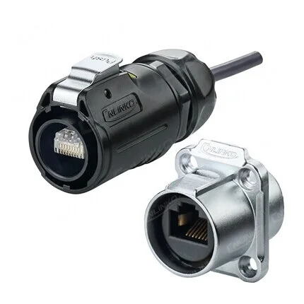 

30Pairs PACK, Pair of RJ45 Field installable Plug + Panel Housing Assembly Feed Through Quick Connect IP67 waterproof