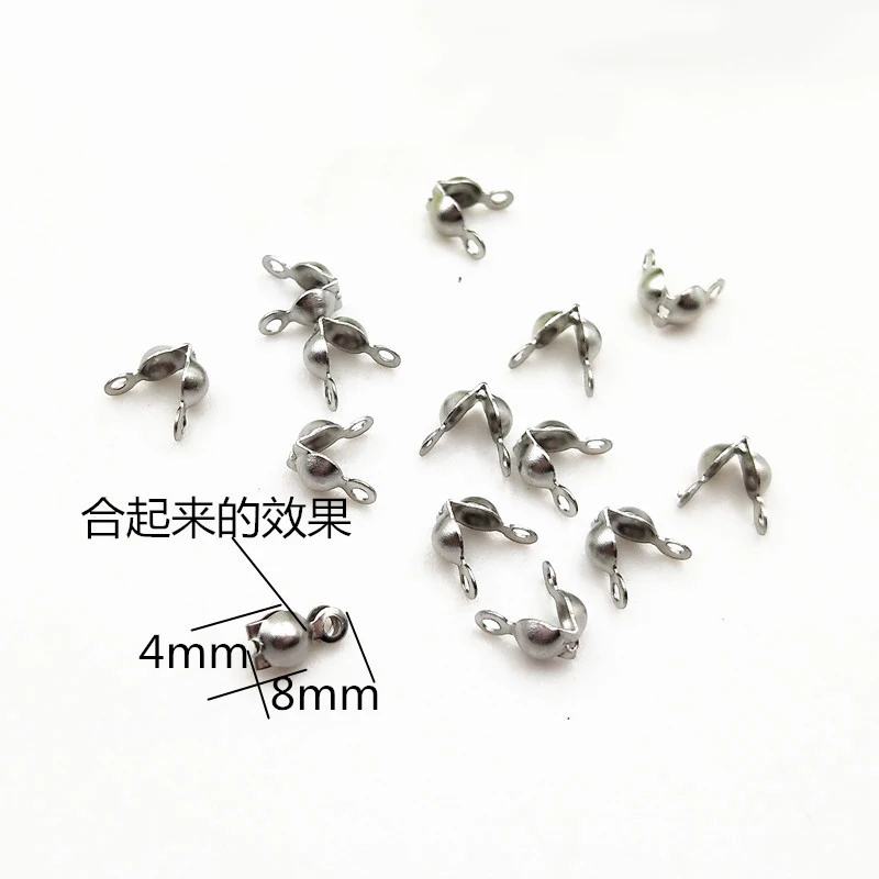 100pcs/lot Stainless Steel 2x5.5 3.5x7 4x8mm Crimp Bead Ball Chain  Connector Fit 1.5 2.4 3.2mm Ball Bead Chain Jewelry Making