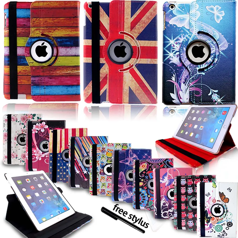 

For iPad mini 1/2/3 - Multicolor Smart Tablet Rotating Flips 360° with Auto Wake Up Sleep Leather Stand Folio Case cover