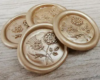 

Thistle and Rose Self Adhesive Wax Seals, Wax Seal Stickers, Envelope Wax Seals, Peel and Stick Wax Seals