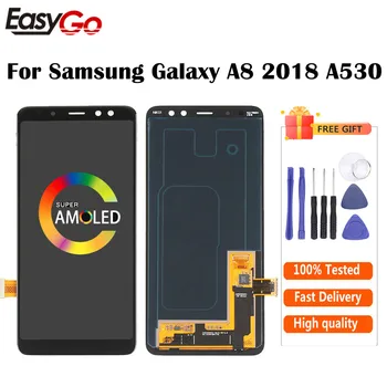 

Super AMOLED For SAMSUNG GALAXY A8 2018 LCD A530 A530F LCD Display Touch Screen Digitizer Assembly Free Shipping