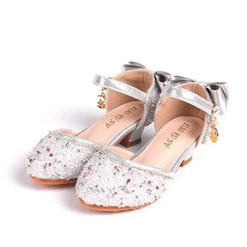 

NEW 2020 Spring Summer Children sandals Fashion Rhinestone Girls Princess shoes High heels Student performance shoes 07A