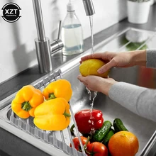  Triangle Dish Drying Rack For Sink Corner Roll Up Caddy Sponge Holder Foldable Stainless Steel Dish Drainer Kitchen Accessories 