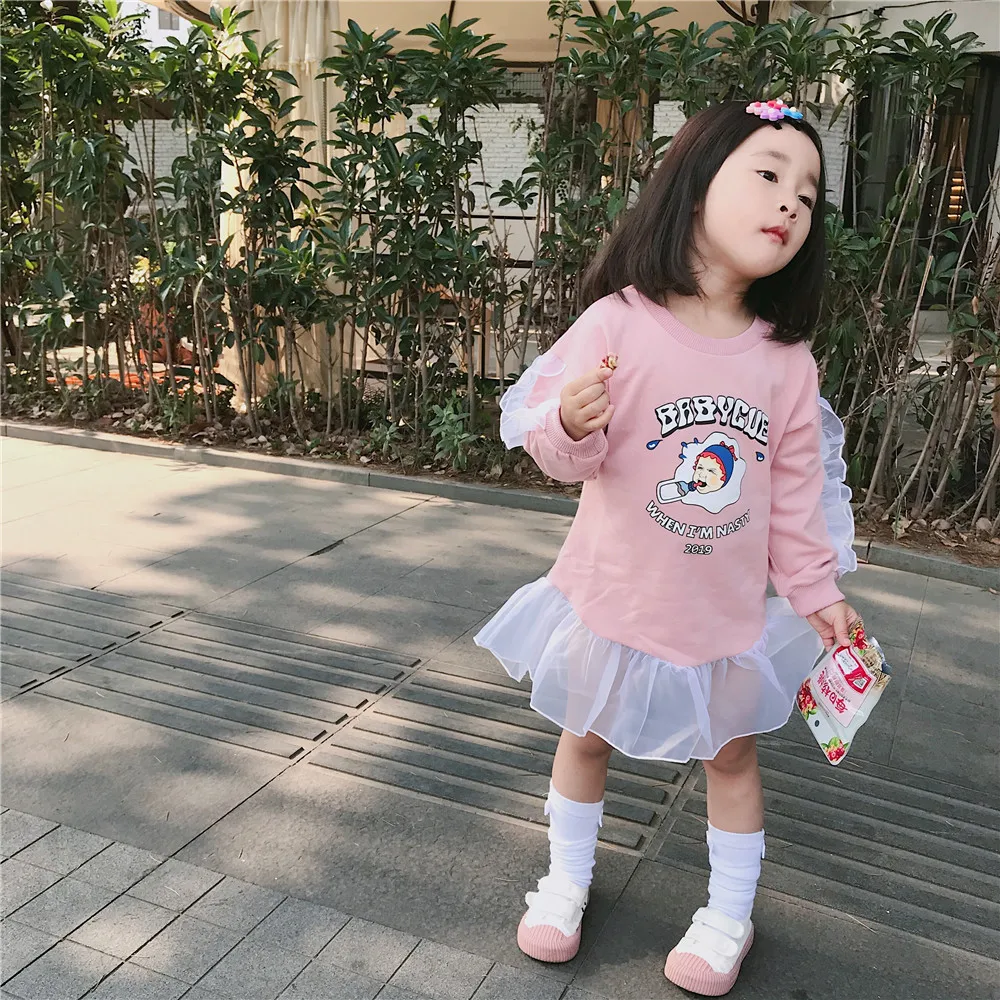 Tonytaobaby/Новая Осенняя детская одежда для маленьких девочек; розовый свитер с длинными рукавами для девочек; Детский свитер
