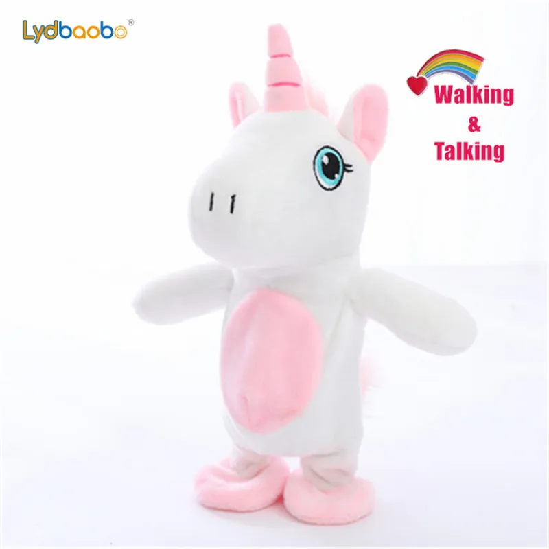 

18cm Electric Walking&Talking Stuffed Plush Doll Cute Soft Animal Horse Toy Sound Record Unicorn Kids Baby Birthday Gifts