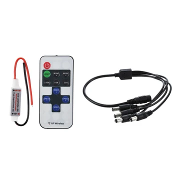 

Command Strip Remote Control LED Color Single 5V-24V 12A with 1 to 4 DC Power 4-Port Splitter Adapter Adaptor Cable