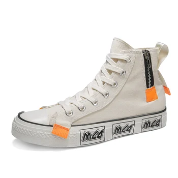 

High Quality Classic Men Canvas Shoes 2018 new autumn High Top Flats Men Vulcanized Shoes Factory Outlet Male Casual Shoes