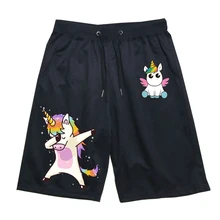 Единорог Dab хлопок спортивные короткие штаны новые студенческие спортивные шорты для бега фитнес до колена брюки высокого качества штаны для спортзала