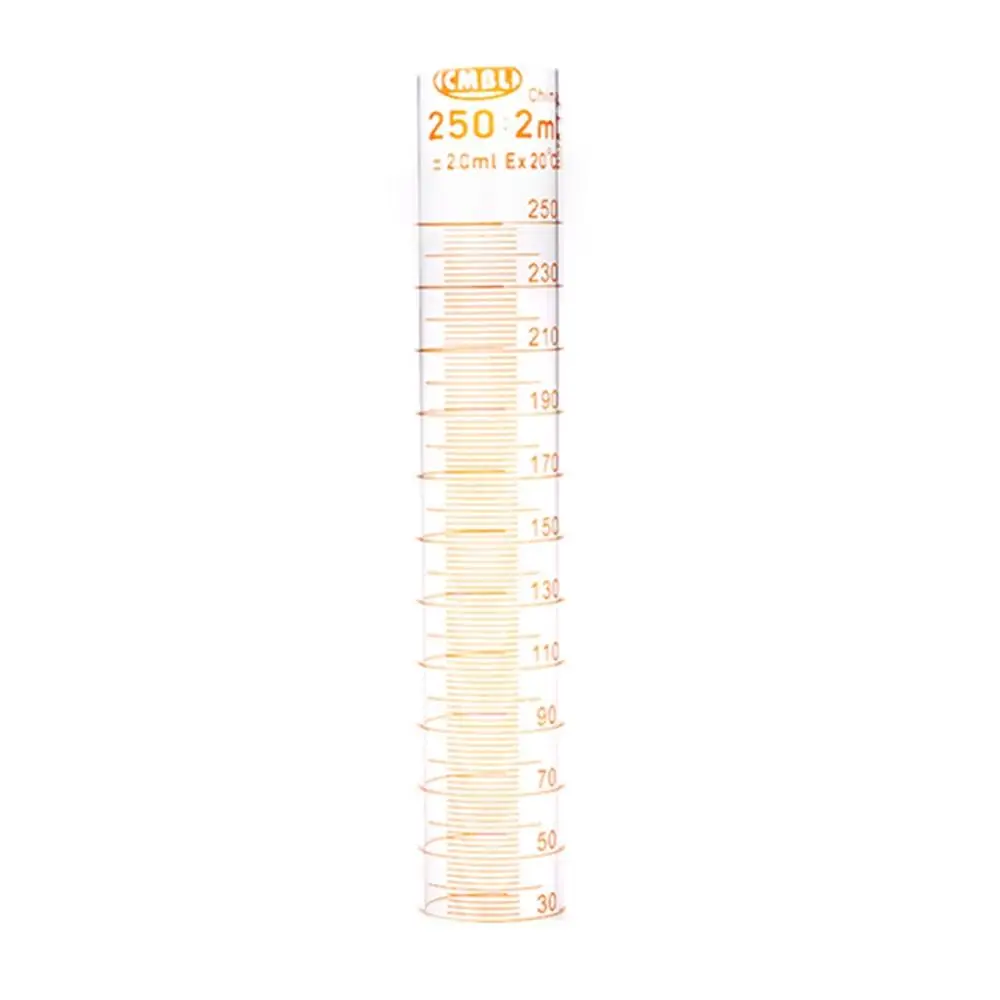250ml Glass Measuring Cylinder With Graduation & Spout Mouth Lab Chemistry Glassware