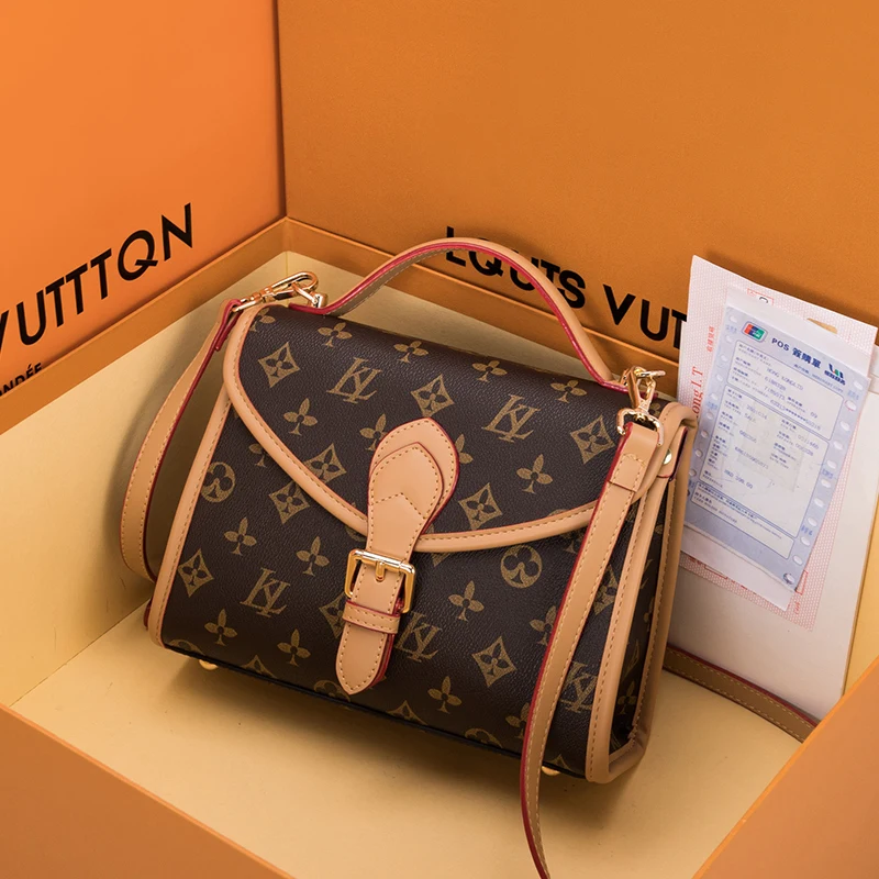 

2020 New Fashion Panelled Small Square Bags High Quality Genuine Leather Shoulder Bags Famous Designer Women Louis Handbags