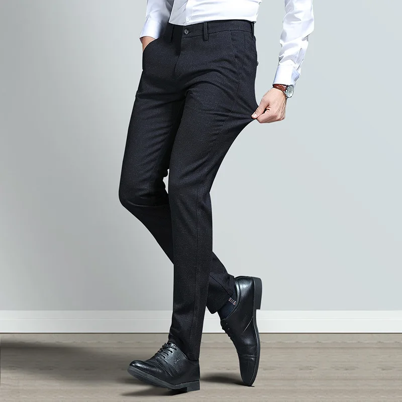 

MEN'S Suit Pants Men's Business MEN'S Suit Pants Slim Fit Straight-Cut Black And White with Pattern Suit Pants Formal Wear Going