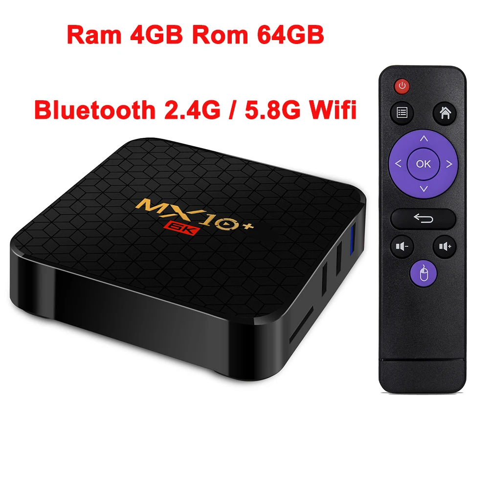 RAM 4GB ROM 64GB ТВ-бокс MX10 Plus Smart tv Box Android 9,0 Allwinner H6 UHD 4K медиаплеер 6K декодирование изображения 2,4G 5G WiFi USB3.0 Android бокс ТВ - Цвет: RAM 4GB ROM 64GB