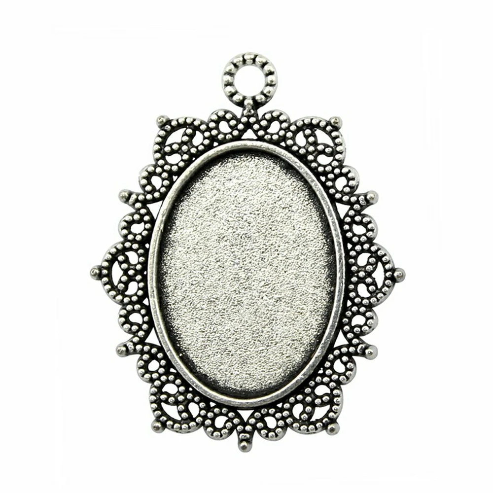 

5pcs Fit 18x25mm Oval Fashion Style Cameo Cabochon Pendant Base Setting For Jewelry Making DIY Necklace Making