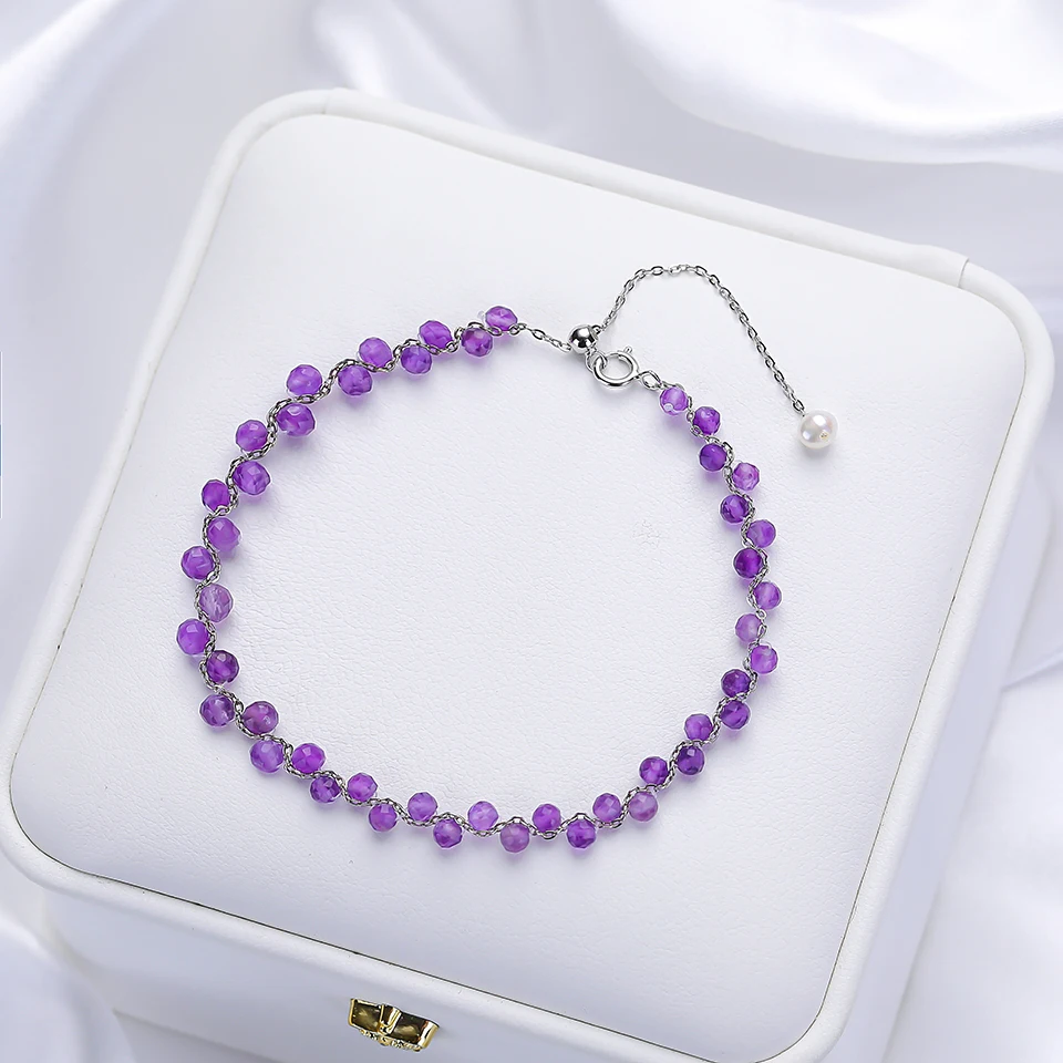 Lina Jw 3MM Natural Stone Black Spinel Bracelet on Hand for Women Jewelry Party /Wedding Luxury Gift Set Handwork