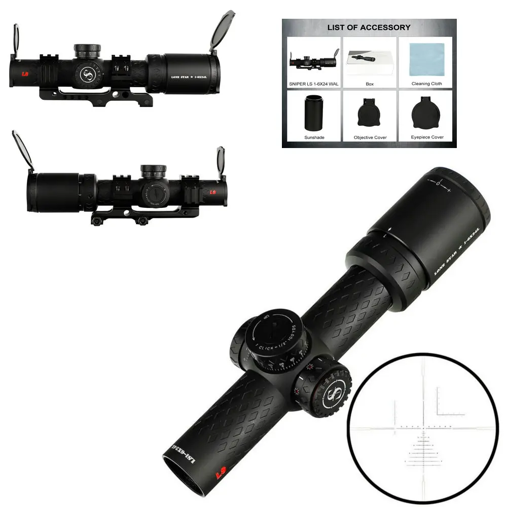 SNIPER LS 1-6X24 WAL 35 мм трубка компактный прицел для винтовки стекло Выгравированная Сетка Красный прицел с подсветкой тюроты замок Сброс прицел винтовки