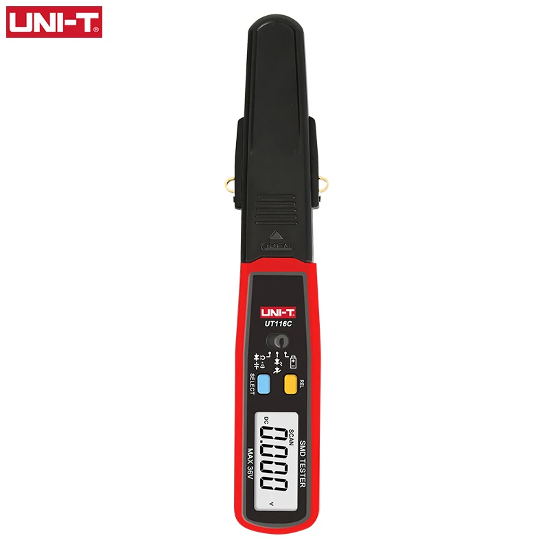 UNI-T UT116C SMD Tester 36V Voltage Battery Measurement Rotable Tweezer Resistance Tester