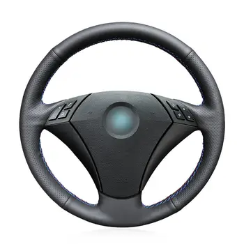 

Hand Sew Black Artificial Leather Car Steering Wheel Cover for BMW 530 523 523li 525 520li 535 545i E60