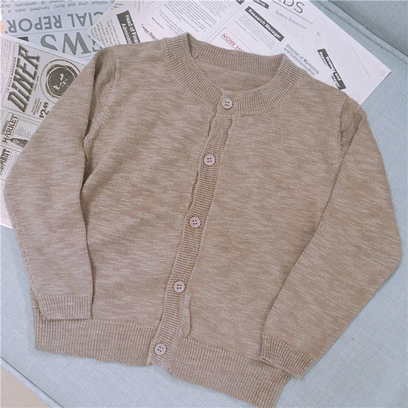 

Concise Style New 2019 Spring Autumn Baby Boy Girl Knit Cardigan Coat Pure Color Baby Children Jackets
