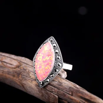 

S925 Sterling Silver Jewelry Thai Silver Lady Opal Ring