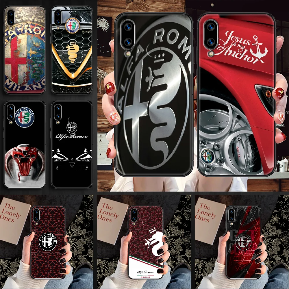 Автомобильный чехол Alfa Romeo для телефона Huawei Honor 6 7 8 9 10 10i 20 A C X Lite Pro Play черный