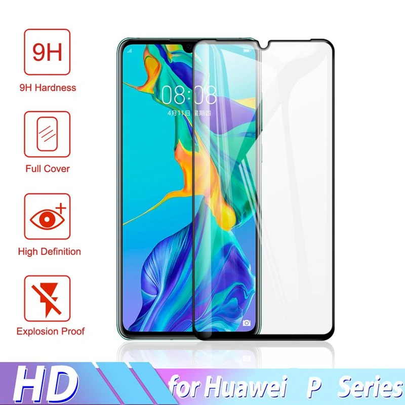 Полное покрытие закаленное защитное стекло для Huawei P30 P40 P20 Lite Защита экрана Nova 5T 7