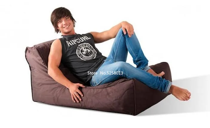 Открытый пляж Расслабляющий кресло мешок, гостиная темно-серый beanbag диван - Цвет: brown