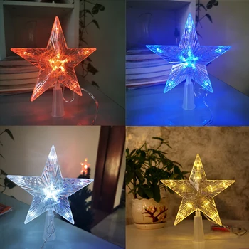 10/30led Led Star Night Light Vijfpuntige Lamp Kerstboom Top Voor Xmas Party Wedding Fairy Kamer outdoor Guirlande Decoratie