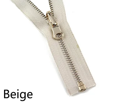Meetee 5 шт. 70/90 см 5# металлическая вращающаяся застежка-молния с открытым концом для пуховика двухсторонняя молния голова пошив одежды «сделай сам» Аксессуары - Цвет: Beige