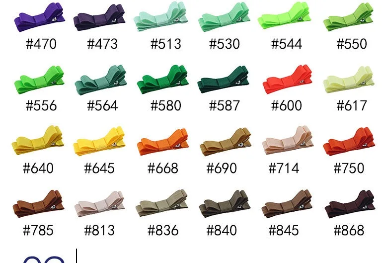 MengNa, 66 цветов, 120 шт./лот, Grosgrain, бутик, двухслойные Ленточные банты с клипсами для девочек, заколки для волос, аксессуары для волос