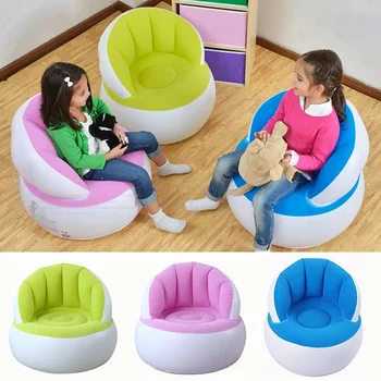 

Kids Flocking Chair Pouf with Backrest Inflatable Soft Sofa for Kids Dropshipping FAS