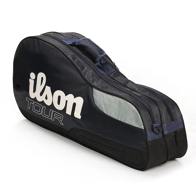 Large Tennis Bag Single-shoulder Rackets Backpack (4-6PCS) Waterproof Nylon Double-deck Squash Pack Independent Shoe Compartment