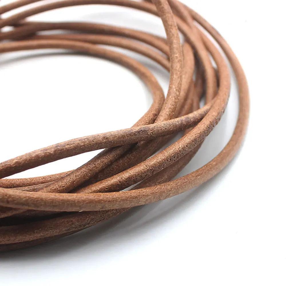 Cowhide leather cow skin rope genuine leather Strip cord leathercraft  leather rope Veg-tan Leather Strap Strings 1.5-8mm