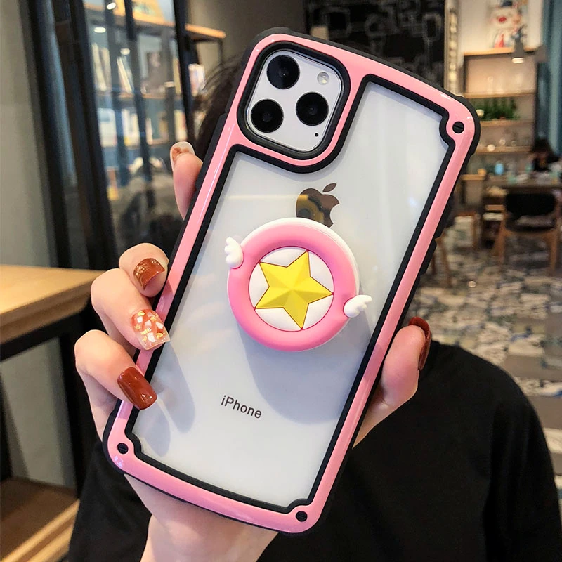 Для iphone XS Max X XR Sailor moon sakura melody полное покрытие Броня чехол для iphone 11 pro 8 plus 7 6S противоударный чехол+ подставка - Цвет: Оранжевый