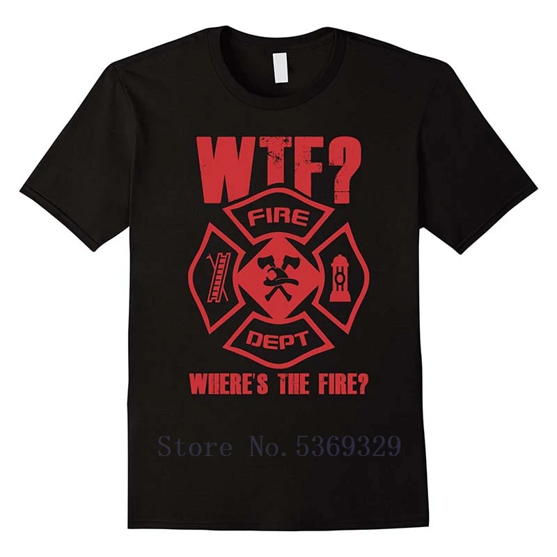 Новая высококачественная летняя футболка WTF Where's the Firefighter Department классные