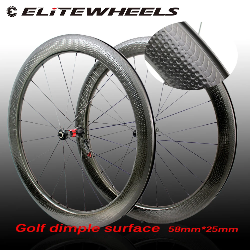 ELITEWHEELS 700c Углеродные дорожные колеса Dimple V тормозная колесная установка высокая TG