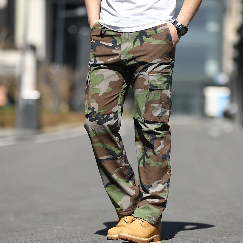 Mens Comfort Fashion Casual Military Army Cargo Camo Combat Work Trousers Pants 