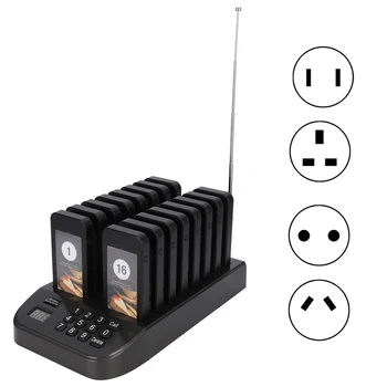 

SU-66S 1 to 16 Restaurant Pager Wireless Pager Waiting System Waiter Calling Queue System Buzzer Quiz Customer Service Equipment