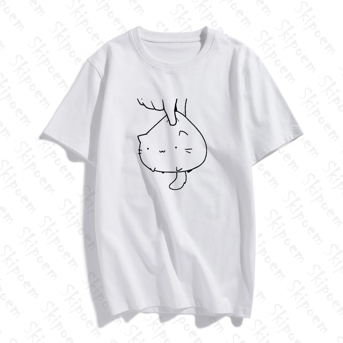 Kawaii простой кот футболка Женская корейский стиль эстетическое Винтаж Harajuku