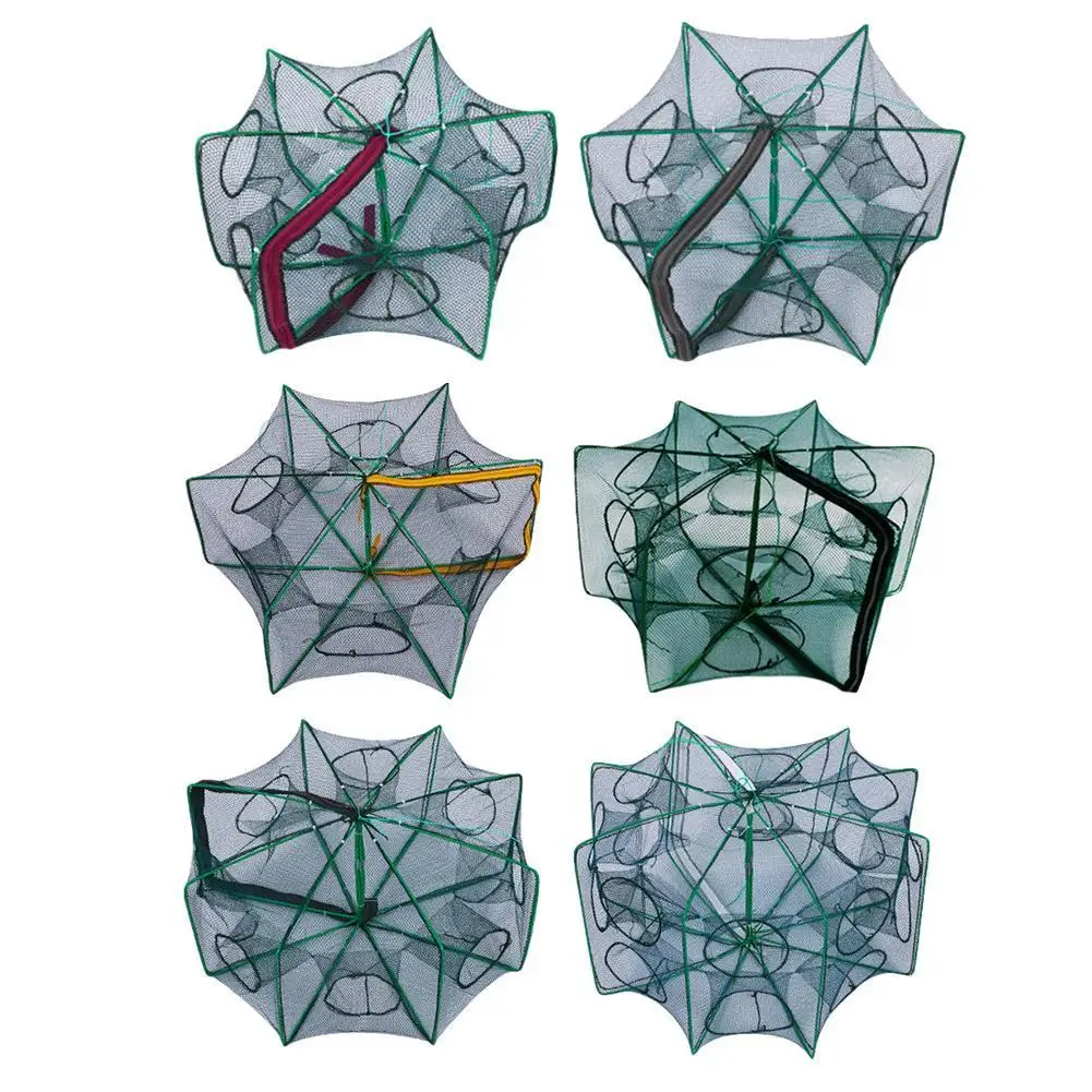 

1 Pcs Fishing Net Random Zipper Automatic Fishing Net Cast Fishing Shrimp Cage Trap Net Trap Fish Cast Foldable Folding F3G0