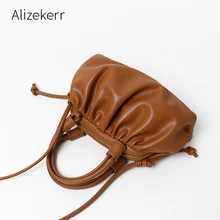 Складывающаяся женская сумка из мягкой искусственной кожи с зажимом, Корейская шикарная сумка-хобо с рюшами, сумка через плечо, женская модная повседневная сумка высокого качества