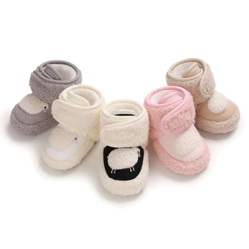 

Newborn Baby Winter Warm First Walkers Cotton Baby Shoes Love Pattern Decoration Velvet Soft Sole Indoor Shoes For 0-18M