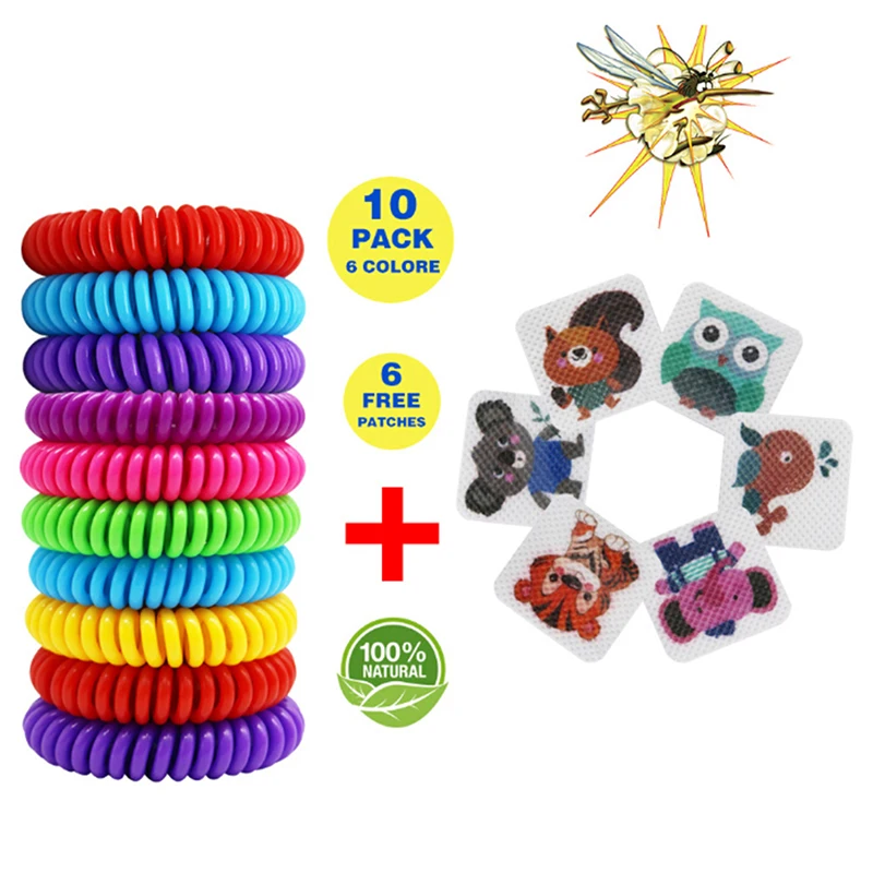 10pcs Anti Mosquito Repellent Bracelets Multicolor Pest Control Bracelets Insect Protection Camping Outdoor Adults Kids New