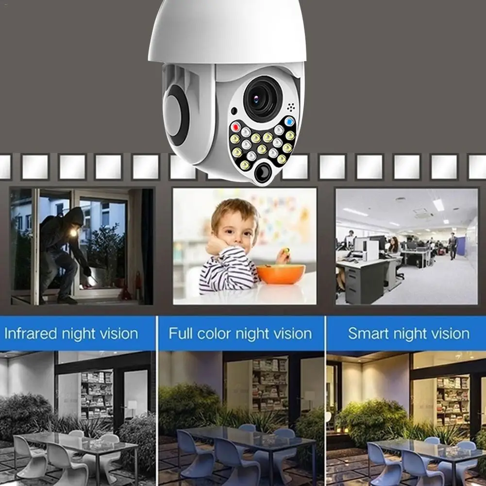 360 градусов беспроводная WiFi камера с 17 светодиодный свет наружная шариковая камера s Водонепроницаемая сигнализация мяч машина день ночь