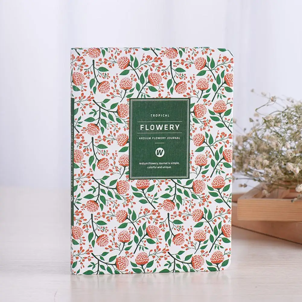 Korean Cute Leather Cover Floral Flower Schedule Book Diary Weekly Monthly Planner Organizer Notebook Kawaii Stationery
